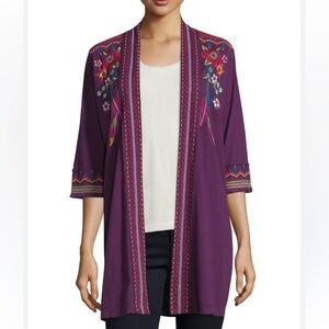 Johnny Was Tansy Duster Embroidered Cardigan